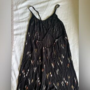 Mahina Black Embroidered Jumpsuit in size S.